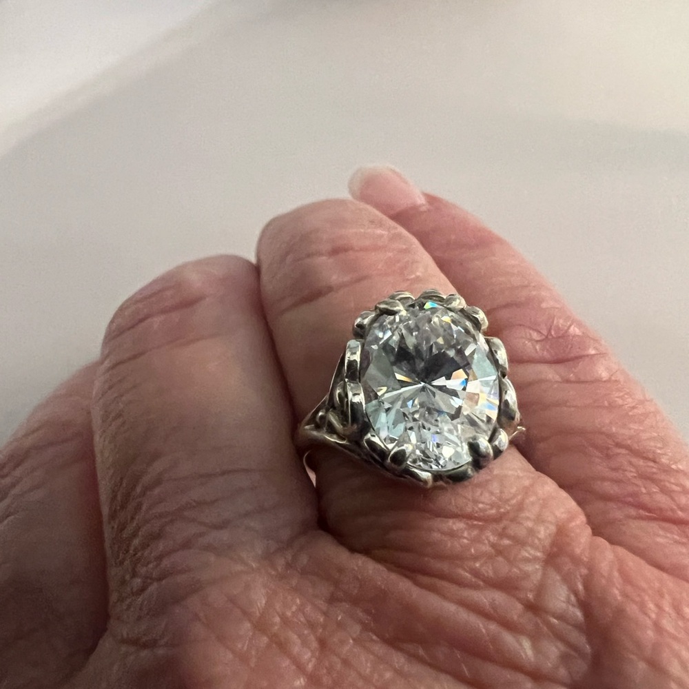 Sterling Silver “Kabana” Large CZ Ring - Picture 3 of 5